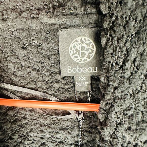 NWT Bobeau Dropped Shawl Collar Chunky Knit Black Cardigan Size Extra Small - Picture 4 of 7